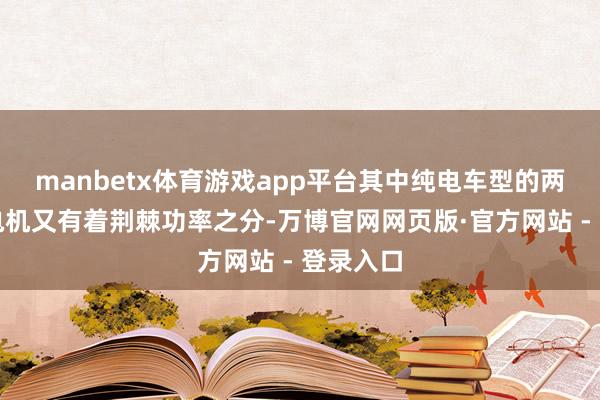 manbetx体育游戏app平台其中纯电车型的两驱版块电机又有着荆棘功率之分-万博官网网页版·官方网站 - 登录入口