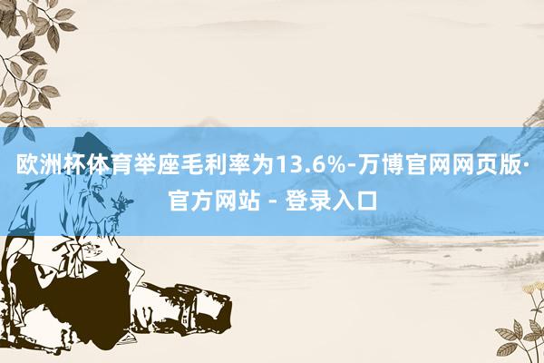 欧洲杯体育举座毛利率为13.6%-万博官网网页版·官方网站 - 登录入口